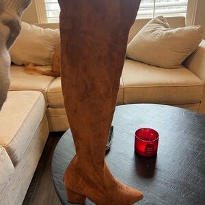 Brown Suede Over-the-Knee Boots